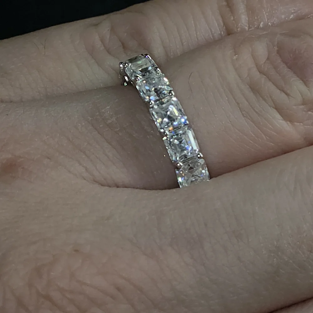 💎 Moissanite Eternity Band – Sterling Silver | 6.62 CTW 💎 - Picture 5 of 6